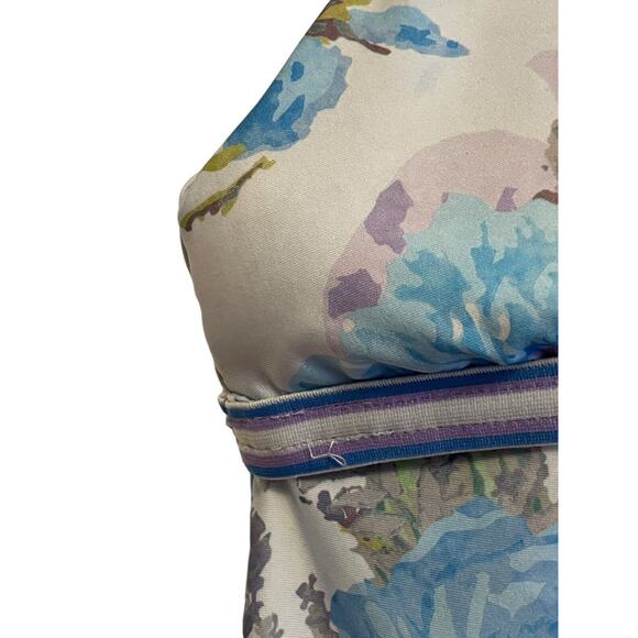 Becca By Rebecca Virtue‎ Swim Tankini Top Size Large Floral Blue Adjustable NWOT - Picture 3 of 5